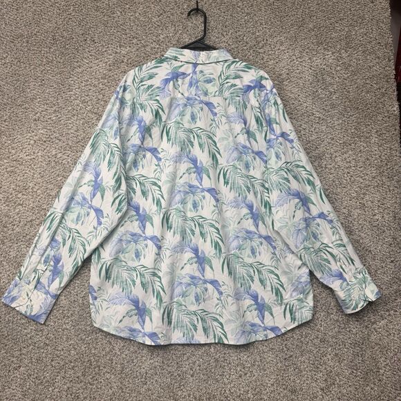 Tommy Bahama Shirt Mens 1XLB Hawaiian Button Up The Siesta Key Long Sleeve Nylon - Picture 9 of 14